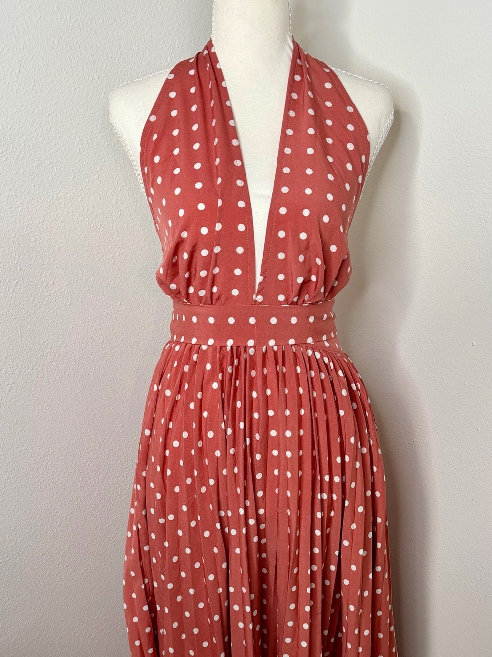 PrettyLittleThing Polka Dot Halter Dress Size 4